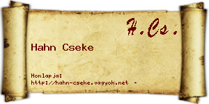 Hahn Cseke névjegykártya